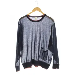 6 ROKU BEAUTY&YOUTH B&Y ロク ビューティーアンドユース LINE COLOR CREW NECK KNIT ニット セーター 麻 紺 長袖 シアー 8613-105-0189 /JP37のサムネイル