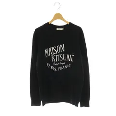 メゾンキツネ MAISON KITSUNE スウェット トレーナー プルオーバー ロゴ S ブラック ホワイト /CX ■OSのサムネイル