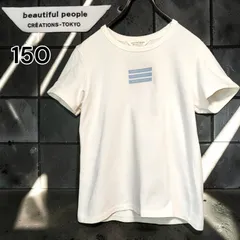 00s beautiful people Y2K Archive tee ブランド 定番 ロゴ プリント 三本ライン 半袖 Ｔシャツ カットソー 白 ホワイト クルーネック 日本製 カジュアル モード レディース コンパクト シルエット 美品 Ｓサイズ相当のサムネイル