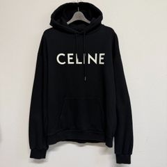 破格！CELINE パーカー サイズM ブラック ドローコードロゴ - メルカリ