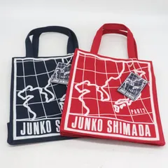 ジュンコシマダ トートバッグ 2点セット 未使用 コットン 鞄 カバン まとめて レディース レッド/ネイビー JUNKO SIMADAのサムネイル