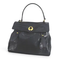 イヴサンローランリヴゴーシュ YVES SAINT LAURENT rive gauche 197149 214397 トートバッグ ゴールド金具 ブラック 黒系 レザーのサムネイル