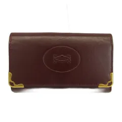 カルティエ Cartier マストライン キーケース 6連 三つ折り レザー ロゴ 型押し ゴールド金具 ボルドー /XZ ■GY18のサムネイル