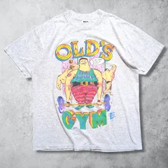 OLD'S GYM オールドジム パロディ サンプリング ユーモア 90s USA製 Tシャツ ジョーク 冗談 おもしろ 半袖 企業 おじさん コミック アート 霜降りグレー 夏のサムネイル