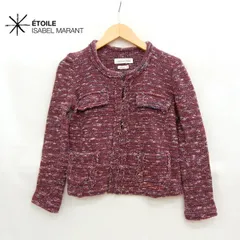 ISABEL MARANT ETOILET/イザベルマラン エトワール/ノーカラー/コットンニット/フックジャケット/サイズ34/レッド系/FC2068のサムネイル