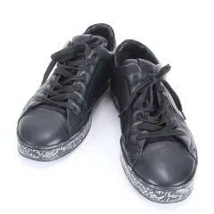 美品 フェンディ 6 1/2 レザー スニーカー ローカット レースアップ 靴 シューズ 紳士 ブラック 黒 メンズ MBM DX36-7【中古】のサムネイル