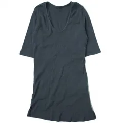 ADAM ET ROPE アダムエロペ 日本製 VネックテレコTシャツ GAM0782 Free ネイビー 半袖 トップス g6828のサムネイル