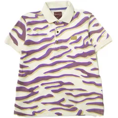 MARK&LONA マークアンドロナ 日本製 Z polo カモフラージュ鹿の子ポロシャツ ML-12S-PL11 M BEIGE/PURPLE 半袖 ゴルフウェア トップス g19650のサムネイル