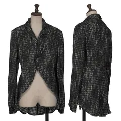 コムコム コムデギャルソンCOMME des GARCONS チェックフラワーレースデザインジャケット 黒白M位のサムネイル