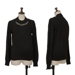 コムコム コムデギャルソンCOMME des GARCONS Jewelry by Ligia Dias パール装飾ニットセーター 黒Sのサムネイル