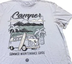 VW VOLKSWAGEN Camper フォルクスワーゲン ワーゲンバス タイプ2 Tシャツ 水色 XL★STS71 キャンパー キャンプ サーフ ビッグサイズのサムネイル