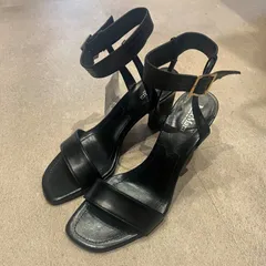 未使用品 Max Mara アンクルストラップサンダル レザーヒール ミュール マックスマーラ 14-52-25321 ブラック 37  2374G0のサムネイル