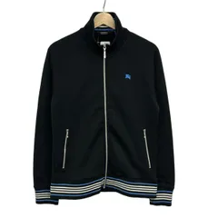 Burberry Black Label(バーバリーブラックレーベル) ジャージ サイズ2 M メンズ - 黒×ブルー×アイボリー 長袖/ボーダー/ジップアップのサムネイル