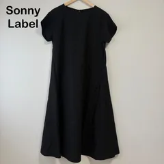 Sonny Label 麻混 Aライン ロングワンピース 黒 ポケット付き Fのサムネイル