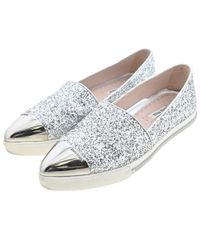 送料無料】【美品】MIU MIU グリッター スニーカー シルバー - メルカリ