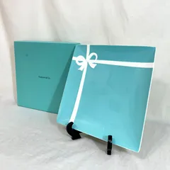 Tiffany&Co. ティファニー ブルーボックス スクエアプレート 水色×白 皿 K7-54のサムネイル