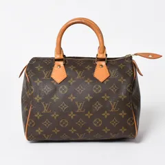 LOUIS VUITTON ルイヴィトン スピーディ25 ハンドバック M41528 モノグラム PVC ヌメ革 レザー ブラウン ゴールド金具 美品 中古 4a004871のサムネイル