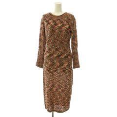 極美品✨ミッソーニ現行　ジグザグパターンマルチカラー　ロングワンピース　40 ミッソーニ MISSONI アンサンブルニット ワンピース ロング カットソー