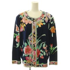 LEONARD レオナール FASHION カーディガン　金ボタン　M レオナール LEONARD ファッション FASHION カーディガン 長袖 花柄 金