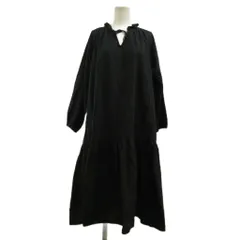 ビーミングバイビームス B:MING LIFE STORE by BEAMS ワンピース M 黒 ブラック Vネック フリルネック 長袖 /KK ■ECA007のサムネイル