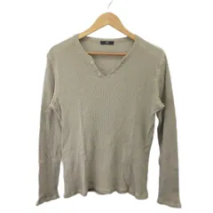 23区 オンワード樫山 HOMME Tシャツ 48 ベージュ Vネック 長袖 ワッフル生地 カットソー /AY ■ECA007のサムネイル
