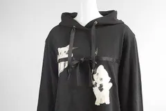 未使用* alcali x Haruka Yoshizawa ◆ マンチカン 猫 プリント＆ リボン フーディー 黒 パーカー アルカリ 吉澤悠華 ピンクハウス ◆GG22のサムネイル
