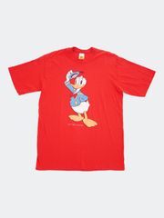 【希少】・70s ドナルドダック Tシャツ レッド 半袖 ドナルドダック Tシャツ - ミッキーマウス 90年代 Mサイズ 【希少】・70s ドナルドダック Tシャツ レッド 半袖 ドナルドダック Tシャツ - ミッキーマウス 90年代 Mサイズ