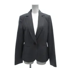 ミッシェルクラン MICHEL KLEIN テーラードジャケット シングルブレスト 40 グレー ストライプ柄 絹 シルク /MXのサムネイル