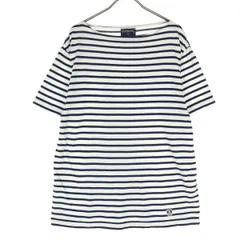 美品 ORCIVAL オーシバル 日本製 ボーダー柄 半袖 ボートネック バスクシャツ Ｍ ネイビー系 ユナイテッドアローズ ビューティーアンドユース メンズ 古着のサムネイル