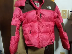 THE NORTH FACE 80 ピンク ブラウン グース ダウン Nuptse(ヌプシ) フーディ ジャケット レア ユニークのサムネイル