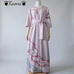 着物リメイク 辻が花 ワンピース 訪問着 ロング Aライン ドレス 暈染