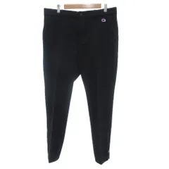 チャンピオン CHAMPION 美品 スラックス パンツ XL イージー ストレート ロゴ 裾ジップ 黒 ブラック /KB ■ECF006のサムネイル