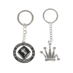 【新品】STUSSY ステューシー クラウン ダイス キーホルダー 2種セット METAL BENT CROWN SPINNING DICE KEYCHAIN シルバー ブランド ファッション アイテム 小物のサムネイル