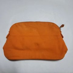 エルメス ボリードポーチMM オレンジ 化粧ポーチ バニティ キャンバス