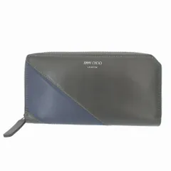 美品 ジミーチュウ レザー グリーン 緑 ブルー 青 ラウンドファスナー長財布 財布 1422 JIMMY CHOOのサムネイル