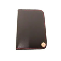 キタムラ Kitamura 美品 名刺入れ カードケース 黒 ブラック ステッチデザイン クリアポケット ロゴ入り /NU ■ECG003のサムネイル