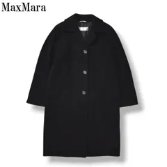 【高級】 イタリア製 マックスマーラ MaxMara ウール ロングコート オーバーコート 銀タグ ラグジュアリー ハイブランド 36 ブラック レディース ♪のサムネイル
