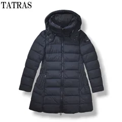 【定番】 ポーランド製 タトラス TATRAS POLITEAMA ポリテアマ ミドル丈 ダウンコート ジャケット アウター フード付き 2 ネイビー レディース ♪のサムネイル