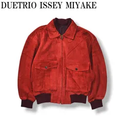 【入手困難】 80sヴィンテージ 日本製 デュエトリオ DUETRIO イッセイミヤケ ISSEY MIYAKE ピッグスキン スウェードレザー A-2 フライトジャケット 変形ジャケット M レッド メンズのサムネイル