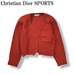 70s80s クリスチャンディオール スポーツ Christian Dior SPORTS ショート丈 ウール カーディガン 刺繍ポケット 羽織り トップス デザイナーズ アーカイブ M レディース ♪のサムネイル