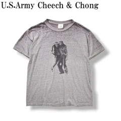 【入手困難】 90s U.S.Army 米軍実物 チーチ&チョン Cheech & Chong プリント 半袖 トレーニング用 Tシャツ Physical Fitness Uniform PFU M グレー メンズのサムネイル