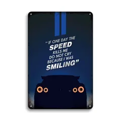 新品 ブリキ看板 NISSAN GT-R R35 日産 スカイライン スポーツカー IF ONE DAY THE SPEED KILLS ME 名言 走り屋 レトロ ガレージ インテリア 壁飾り おしゃれのサムネイル