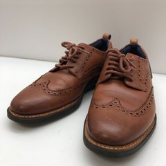 Cole Haan ウィングチップ レザーシューズ ブラウンxオレンジステッチ