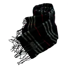 Burberrys OF LONDON バーバリーズ オブ ロンドン マフラー カシミヤ ウール チェック柄 フリンジ ネイビー レッド ブルー メンズ レディース ユニセックス 英国製 防寒 ストールのサムネイル