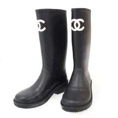 CHANEL シャネル ココマーク ロングレインブーツ  ブラック 37のサムネイル