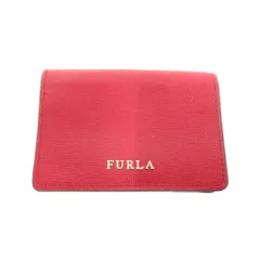 フルラ FURLA 名刺入れ カードケース 赤 レッド 本革 レザー ロゴ金具 /NU ■ECD001のサムネイル