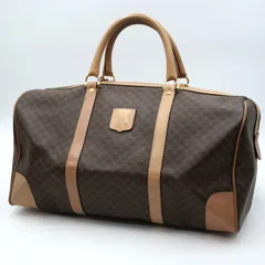 CELINE（セリーヌ）マカダム ボストンバッグ ヴィンテージ トラベルバッグ ハンドバッグ PVC レザー ブラウン ゴールド金具 レディース 南京錠・鍵付き【中古】のサムネイル