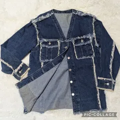 〈79〉【美品】EMODA エモダ フリンジデザイン デニムシャツ ジャケット ブルー Fのサムネイル