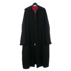 ワイズフォーメン Y's for men ヨウジヤマモト 90s ウールギャバ フーデッドコート ダブルジップ M 黒 ブラック MI-C08-115のサムネイル