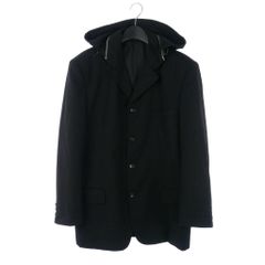 コムデギャルソンオム COMME des GARCONS HOMME 90s 田中オム 4B フーデッド テーラードジャケット ウール M 黒 ブラック HJ-08029M AD1990のサムネイル